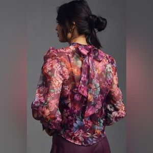 By Anthropologie Organza Blouse Medium NWT